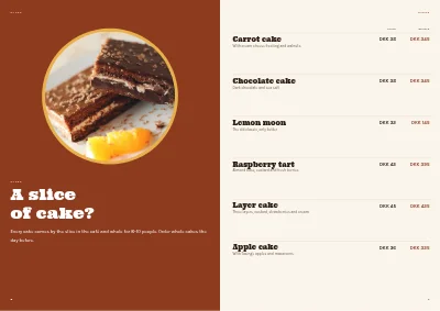 Pages 8–9 of Bakery and café booklet – 16 pages