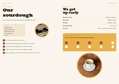 Pages 14–15 of Bakery and café booklet – 16 pages