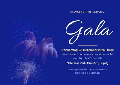 Neujahrsgala — Feuerwerk in Elektroblau