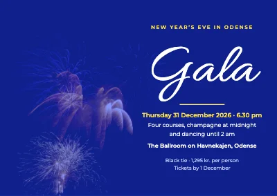 New Year’s gala — fireworks in electric blue