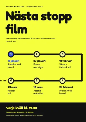 Filmklubb — säsongsprogram som en ruttlinje