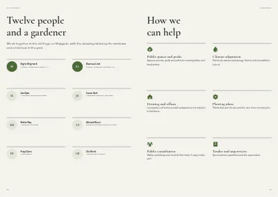Pages 20–21 of Portfolio for a landscape architect – 24 pages
