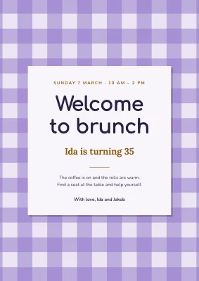 Birthday brunch — gingham welcome sign