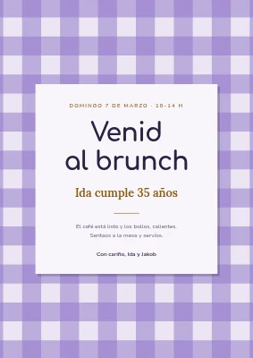 Brunch de cumpleaños — cartel de bienvenida de cuadros vichy