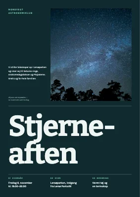 Stjerneaften i parken — plakat
