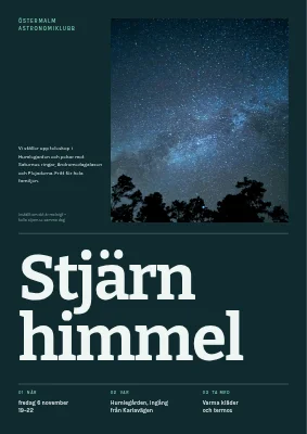 Stjärnskådningskväll i parken — affisch