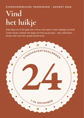Stadsadventskalender — zeehond met 24 deurtjes