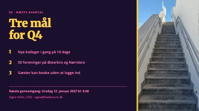 Side 7 af OKR-gennemgang — kvartalets mål og scorer