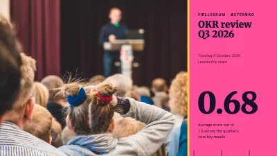 Page 1 of OKR review — the quarter’s goals and scores