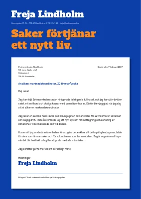 Personligt brev — bytesmarknad
