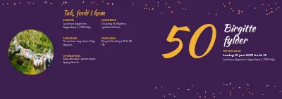 Omslag af Festprogram til 50-års fødselsdag – 8 sider