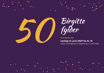 Festprogram til 50-års fødselsdag – 8 sider