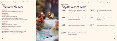 Pages 4–5 of Party programme for a 50th birthday – 8 pages