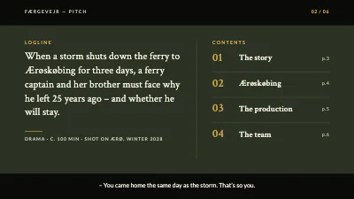 Page 2 of Film pitch — feature film on Ærø