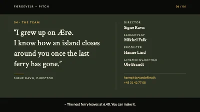 Page 6 of Film pitch — feature film on Ærø