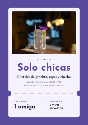 Noche de chicas — ticket para cócteles