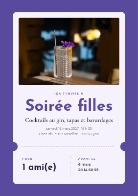 Soirée entre filles — ticket cocktail