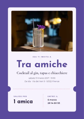 Serata tra ragazze — biglietto cocktail