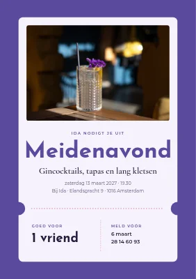 Meidenavond — cocktailticket