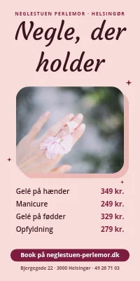 Dørplakat til neglesalon — gelé-negle og manicure