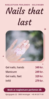Door poster for a nail salon — gel nails and manicure