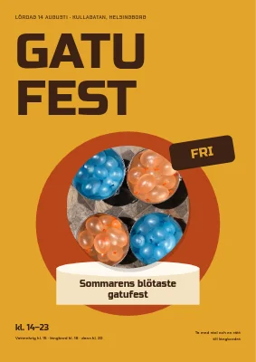 Gatufest med vattenballonger — affisch