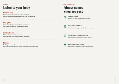Pages 18–19 of Training programme for a running club – 24 pages