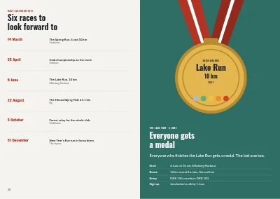 Pages 20–21 of Training programme for a running club – 24 pages