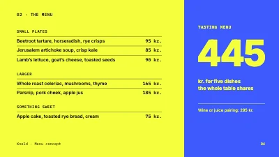 Page 4 of Menu concept — vegetable restaurant