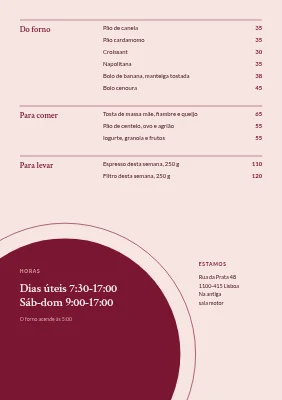 Página 2 de Ementa de café — bar no antigo salão