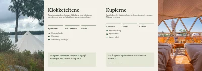 Side 4–5 af Brochure til glamping i skoven – 16 sider