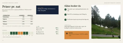 Side 12–13 af Brochure til glamping i skoven – 16 sider