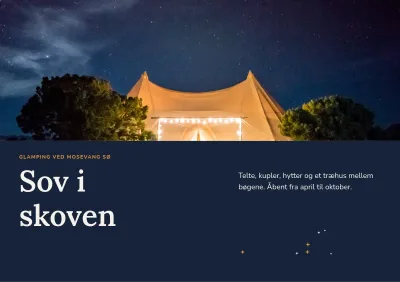 Brochure til glamping i skoven – 16 sider