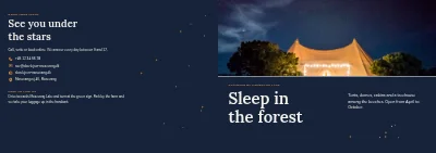 Cover of Brochure for glamping in the forest – 16 pages
