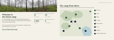 Pages 2–3 of Brochure for glamping in the forest – 16 pages