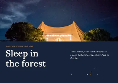 Brochure for glamping in the forest – 16 pages