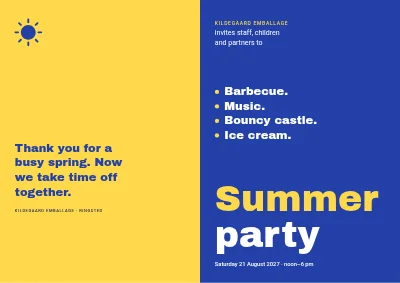Company summer party for the whole family
