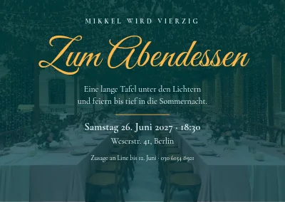 Geburtstagsdinner — Einladung zum 40.
