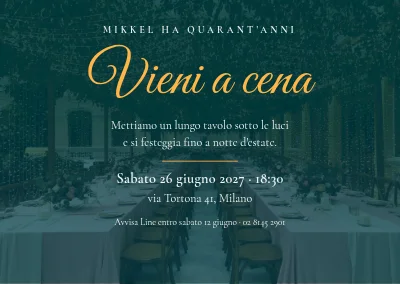 Cena di compleanno — invito per i 40 anni