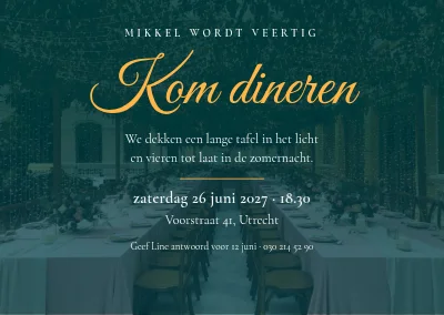 Verjaardagsdiner — uitnodiging 40e verjaardag