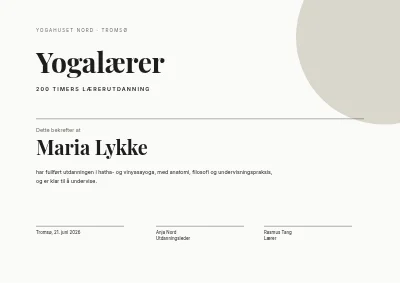 Diplom — yogalærerutdanning