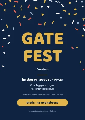 Gatefest på Christianshavn — konfetti