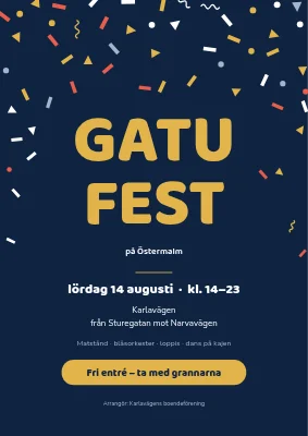 Gatufest på Christianshavn — konfetti