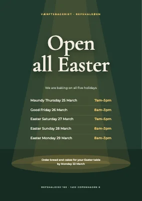 Easter opening hours in the spotlight — bakery on Refshaleøen