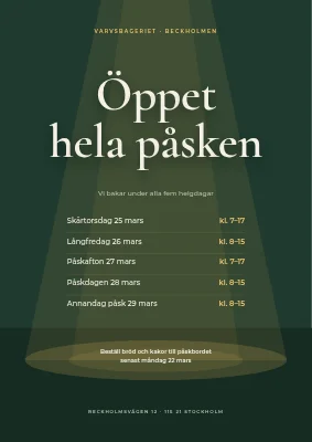 Påskens öppettider — Varvsbageriet på Beckholmen