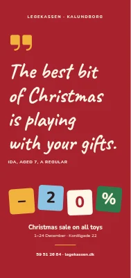 Toy shop Christmas sale in Kalundborg