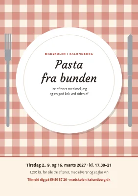 Madlavningskursus i frisk pasta i Kalundborg