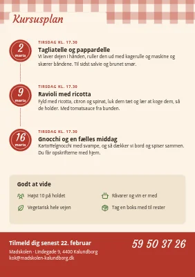 Side 2 af Madlavningskursus i frisk pasta i Kalundborg