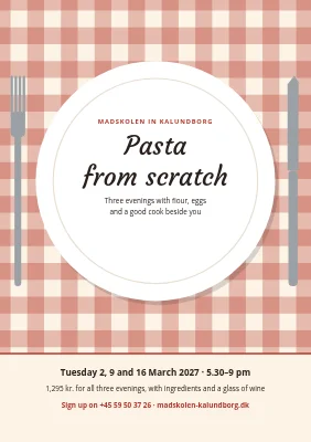 Fresh pasta cooking course in Kalundborg
