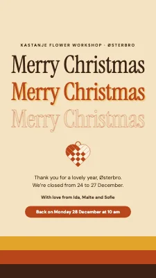 Christmas greeting from the shop — Merry Christmas